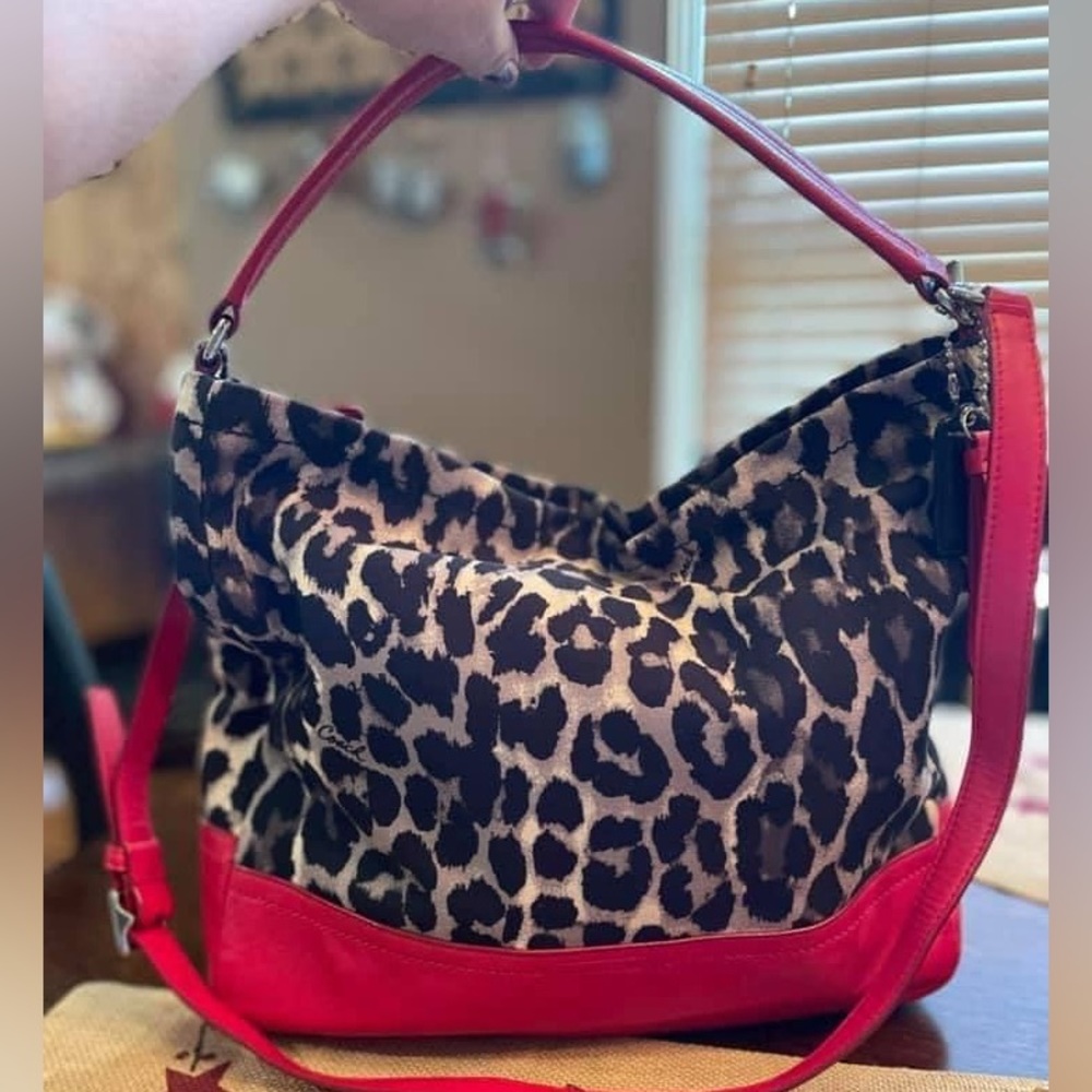 Coach Ocelot Red & Black Large bag.